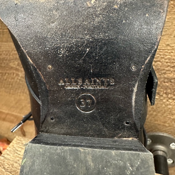 AllSaints Black Leather Lace-Up Ankle Boots – Size 37 (US 6.5–7) - Picture 7 of 7